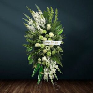 Green And White Standing Spray