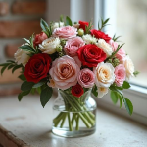 Blush & Scarlet Vase Arrangement