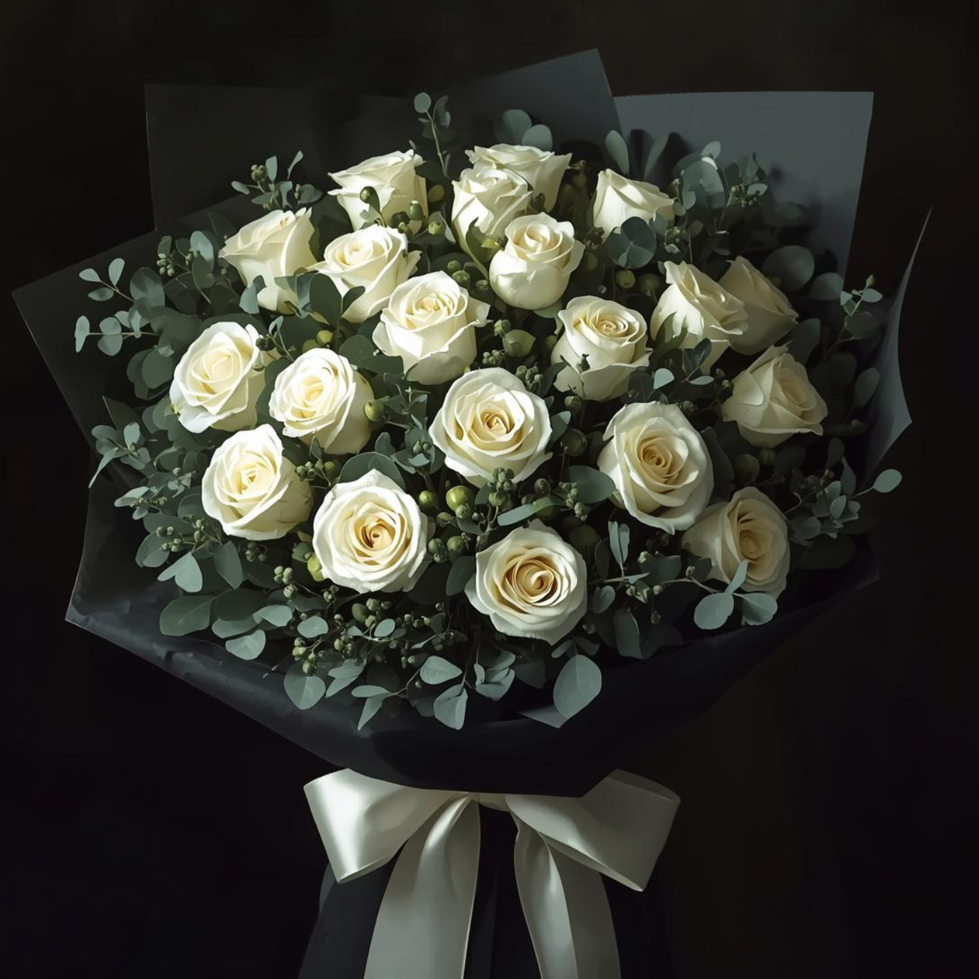 Pearl White Bouquet 24 Stems