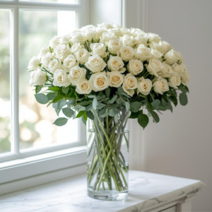 White Roses Vase Arrangement
