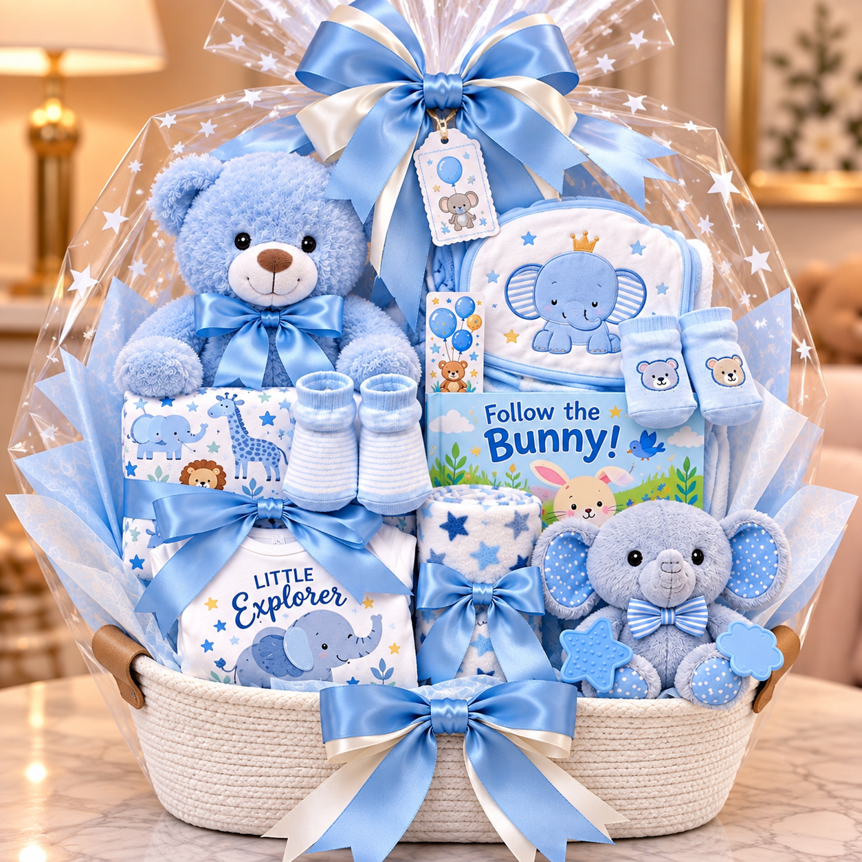 Welcome Baby Boy Gift Basket - Image 2