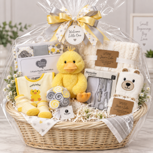 Welcome Baby Yellow Gift Basket
